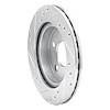 E-Line Drilled & Slotted Silver Brake Rotor, 1993-1998 Ford/Lincoln/Mercury/Mazda, Position: Rear Right - image 1