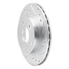 E-Line Drilled & Slotted Silver Brake Rotor, 1993-1998 Ford/Lincoln/Mercury/Mazda, Position: Rear Right - image 2