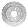 E-Line Drilled & Slotted Silver Brake Rotor, 1993-1998 Ford/Lincoln/Mercury/Mazda, Position: Rear Right - image 4