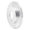E-Line Drilled & Slotted Silver Brake Rotor, 1993-2005 Ford/Lincoln/Mercury/Mazda, Position: Rear Left - image 1