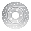 E-Line Drilled & Slotted Silver Brake Rotor, 1993-2005 Ford/Lincoln/Mercury/Mazda, Position: Rear Right - image 1