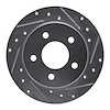 E-Line Drilled & Slotted Silver Brake Rotor, 1994-2004 Ford/Lincoln/Mercury/Mazda, Position: Rear Right - image 1