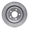 E-Line Drilled & Slotted Silver Brake Rotor, 1994-2004 Ford/Lincoln/Mercury/Mazda, Position: Rear Left - image 1