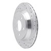 E-Line Drilled & Slotted Silver Brake Rotor, 1994-2004 Ford/Lincoln/Mercury/Mazda, Position: Rear Right - image 2