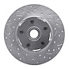 E-Line Drilled & Slotted Silver Brake Rotor, 1965-1967 Ford/Lincoln/Mercury/Mazda, Position: Front Right - image 1