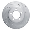 E-Line Drilled & Slotted Silver Brake Rotor, 1967-1967 Ford/Lincoln/Mercury/Mazda, Position: Front Right - image 1