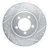 E-Line Drilled & Slotted Silver Brake Rotor, 1965-1966 Ford/Lincoln/Mercury/Mazda, Position: Front Right - image 1
