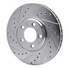 E-Line Drilled & Slotted Silver Brake Rotor, 2000-2006 Fits Multiple Makes/Models, Position: Front Left - image 1