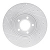 E-Line Drilled & Slotted Silver Brake Rotor, 2000-2006 Fits Multiple Makes/Models, Position: Front Right - image 1
