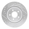 E-Line Drilled & Slotted Silver Brake Rotor, 2000-2006 Fits Multiple Makes/Models, Position: Rear Right - image 1