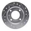 E-Line Drilled & Slotted Silver Brake Rotor, 1978-1980 Ford/Lincoln/Mercury/Mazda, Position: Front Left - image 3