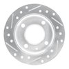 E-Line Drilled & Slotted Silver Brake Rotor, 1978-1980 Ford/Lincoln/Mercury/Mazda, Position: Front Right - image 3