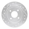 E-Line Drilled & Slotted Silver Brake Rotor, 2001-2019 Ford/Lincoln/Mercury/Mazda, Position: Rear Right - image 2
