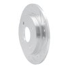 E-Line Drilled & Slotted Silver Brake Rotor, 2001-2019 Ford/Lincoln/Mercury/Mazda, Position: Rear Right - image 3