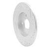 E-Line Drilled & Slotted Silver Brake Rotor, 2002-2004 Ford/Lincoln/Mercury/Mazda, Position: Rear Left - image 1