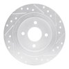 E-Line Drilled & Slotted Silver Brake Rotor, 2002-2004 Ford/Lincoln/Mercury/Mazda, Position: Rear Left - image 2