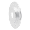 E-Line Drilled & Slotted Silver Brake Rotor, 2002-2004 Ford/Lincoln/Mercury/Mazda, Position: Rear Right - image 1