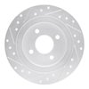 E-Line Drilled & Slotted Silver Brake Rotor, 2002-2004 Ford/Lincoln/Mercury/Mazda, Position: Rear Right - image 3