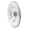 E-Line Drilled & Slotted Silver Brake Rotor, 2005-2012 Ford/Lincoln/Mercury/Mazda, Position: Front Left - image 2