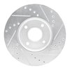 E-Line Drilled & Slotted Silver Brake Rotor, 2005-2012 Ford/Lincoln/Mercury/Mazda, Position: Front Left - image 4