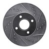 E-Line Drilled & Slotted Silver Brake Rotor, 2005-2012 Ford/Lincoln/Mercury/Mazda, Position: Front Right - image 2