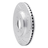 E-Line Drilled & Slotted Silver Brake Rotor, 2005-2014 Ford/Lincoln/Mercury/Mazda, Position: Front Right - image 1