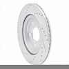 E-Line Drilled & Slotted Silver Brake Rotor, 2005-2014 Ford/Lincoln/Mercury/Mazda, Position: Rear Right - image 1