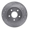 E-Line Drilled & Slotted Silver Brake Rotor, 2012-2018 Ford/Lincoln/Mercury/Mazda, Position: Rear Right - image 2