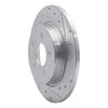 E-Line Drilled & Slotted Silver Brake Rotor, 2012-2018 Ford/Lincoln/Mercury/Mazda, Position: Rear Right - image 3