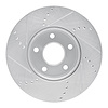 E-Line Drilled & Slotted Silver Brake Rotor, 2012-2018 Fits Multiple Makes/Models, Position: Front Right - image 1