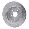 E-Line Drilled & Slotted Silver Brake Rotor, 2013-2020 Ford/Lincoln/Mercury/Mazda, Position: Rear Left - image 4