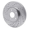 E-Line Drilled & Slotted Silver Brake Rotor, 2004-2019 Fits Multiple Makes/Models, Position: Front Left - image 1