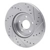 E-Line Drilled & Slotted Silver Brake Rotor, 2004-2019 Fits Multiple Makes/Models, Position: Front Left - image 2