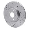 E-Line Drilled & Slotted Silver Brake Rotor, 2004-2019 Fits Multiple Makes/Models, Position: Front Left - image 2