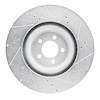 E-Line Drilled & Slotted Silver Brake Rotor, Fits Select Ford/Lincoln/Mercury/Mazda, Position: Front Left - image 1