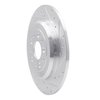 E-Line Drilled & Slotted Silver Brake Rotor, 2005-2019 Ford/Lincoln/Mercury/Mazda, Position: Rear Right - image 2