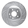 E-Line Drilled & Slotted Silver Brake Rotor, 2011-2019 Ford/Lincoln/Mercury/Mazda, Position: Front Right - image 1