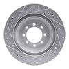 E-Line Drilled & Slotted Silver Brake Rotor, 1975-1994 Ford/Lincoln/Mercury/Mazda, Position: Front Right - image 3