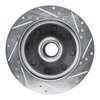 E-Line Drilled & Slotted Silver Brake Rotor, 1980-1985 Ford/Lincoln/Mercury/Mazda, Position: Front Left - image 4