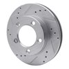 E-Line Drilled & Slotted Silver Brake Rotor, 1976-1993 Ford/Lincoln/Mercury/Mazda, Position: Front Left - image 2