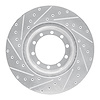 E-Line Drilled & Slotted Silver Brake Rotor, 1988-1998 Ford/Lincoln/Mercury/Mazda, Position: Front & Rear Right - image 1