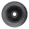 E-Line Drilled & Slotted Silver Brake Rotor, 1986-1994 Ford/Lincoln/Mercury/Mazda, Position: Front Right - image 2