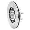 E-Line Drilled & Slotted Silver Brake Rotor, 1990-1994 Ford/Lincoln/Mercury/Mazda, Position: Front Right - image 1