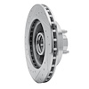 E-Line Drilled & Slotted Silver Brake Rotor, 1986-1992 Ford/Lincoln/Mercury/Mazda, Position: Front Right - image 1