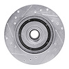 E-Line Drilled & Slotted Silver Brake Rotor, 1991-1994 Ford/Lincoln/Mercury/Mazda, Position: Front Right - image 1