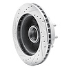 E-Line Drilled & Slotted Silver Brake Rotor, 1992-1994 Ford/Lincoln/Mercury/Mazda, Position: Front Right - image 1