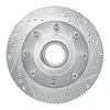 E-Line Drilled & Slotted Silver Brake Rotor, 1992-1994 Ford/Lincoln/Mercury/Mazda, Position: Front Right - image 4