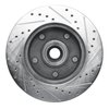 E-Line Drilled & Slotted Silver Brake Rotor, 1994-2001 Ford/Lincoln/Mercury/Mazda, Position: Front Left - image 3