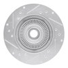 E-Line Drilled & Slotted Silver Brake Rotor, 1995-1997 Ford/Lincoln/Mercury/Mazda, Position: Front Right - image 2