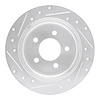 E-Line Drilled & Slotted Silver Brake Rotor, 1995-2002 Ford/Lincoln/Mercury/Mazda, Position: Rear Right - image 1